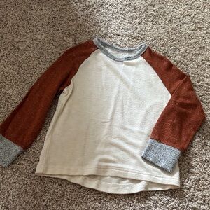 The Children's Place Cream and Brown Raglan Tee